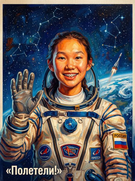 космос день космонавтики открытка нейросеть промпт генерация
