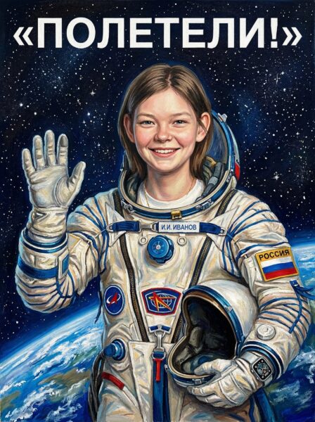 космос день космонавтики открытка нейросеть промпт генерация