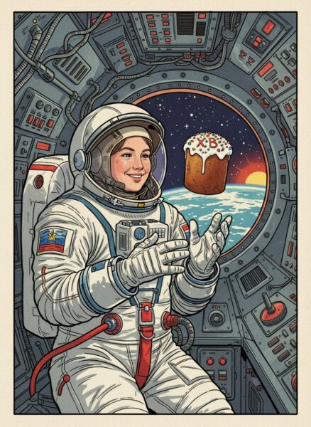 космос день космонавтики открытка нейросеть промпт генерация