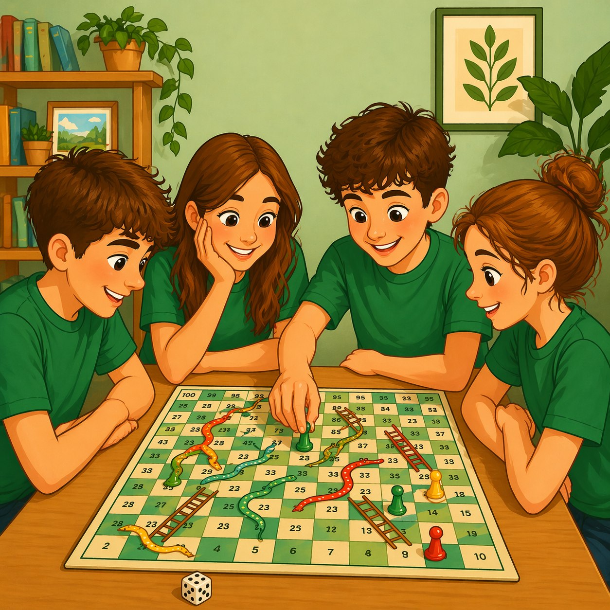 Люди играют в настольную игру в Международный день настольных игр