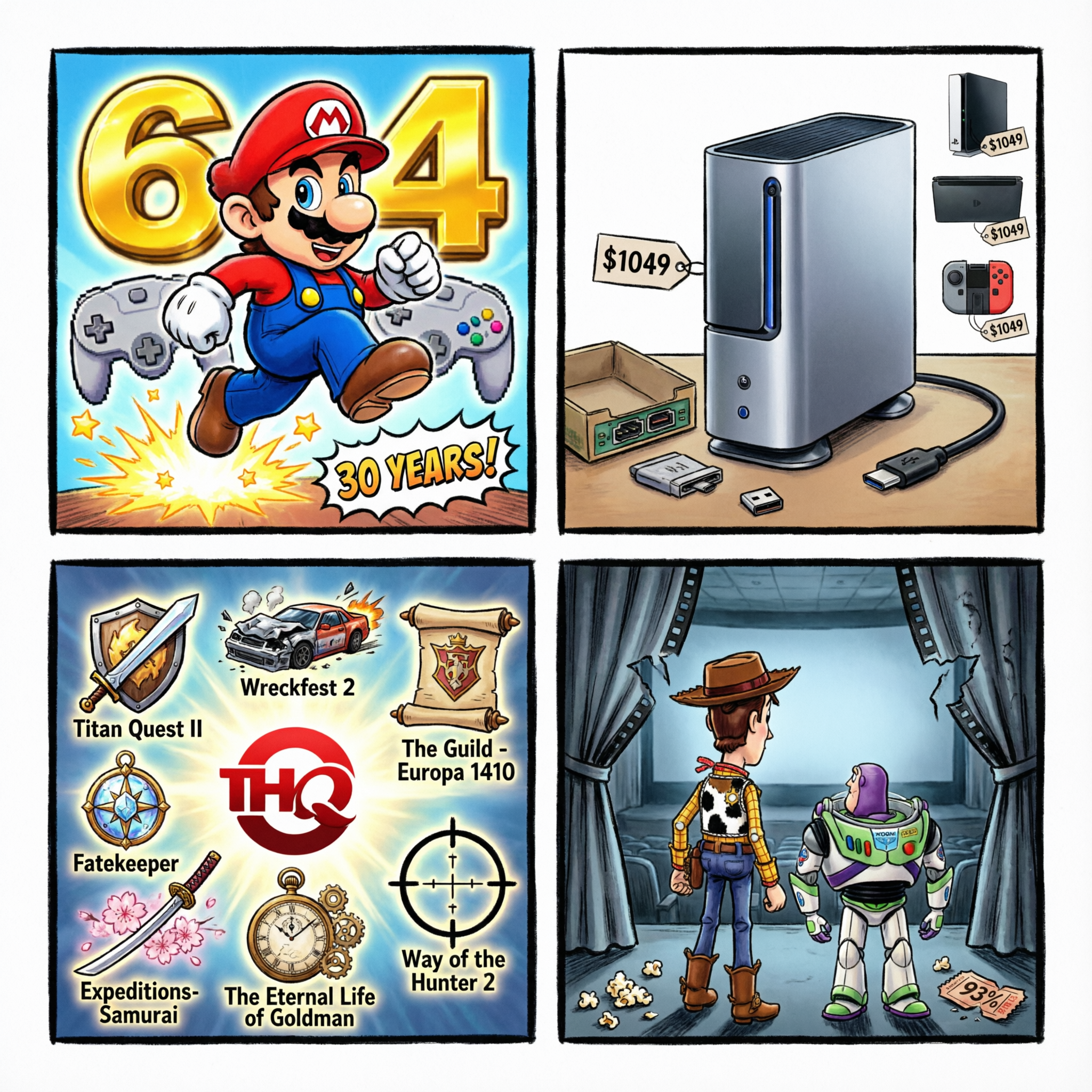 Кибердайджест за 23 июня: ДР Super Mario 64, разнос Steam Machine, провал "Истории игрушек 5" и THQ Nordic Showcase